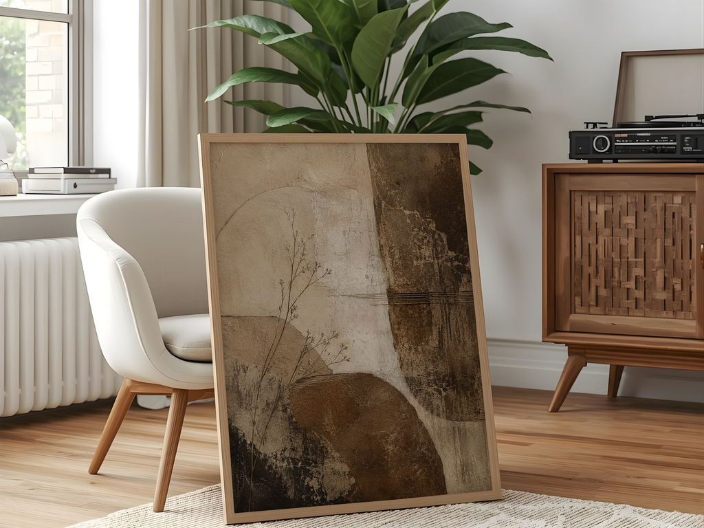Wabi Sabi Abstract Wall Art | Minimalist Neutral Textured Canvas Print
