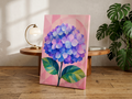 Geometric Hydrangea Wall Art, Modern Hortensia Print, Pink and Blue Floral Artwork, Polygon Botanical Decor, Contemporary Flower Wall Art
