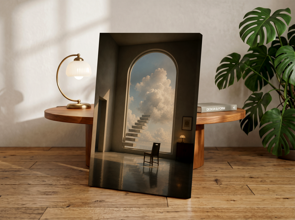 Minimalist Surreal Interior Print | Dreamlike Liminal Space Wall Art