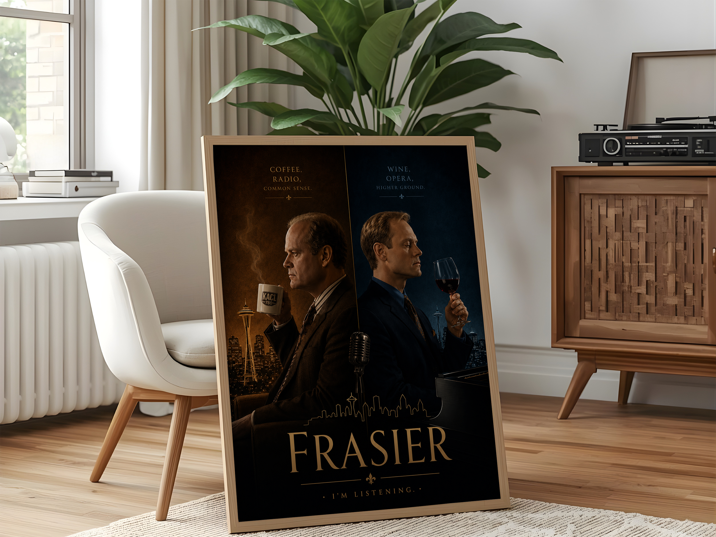 Frasier TV Show Poster | Frasier & Niles Seattle Wall Art Canvas Print
