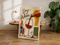 Say When Wine Poster | Mid Century Modern Wine Art | Abstract Wine Wall Decor | Minimalist Bar Cart Print | Modern Kitchen Artwork