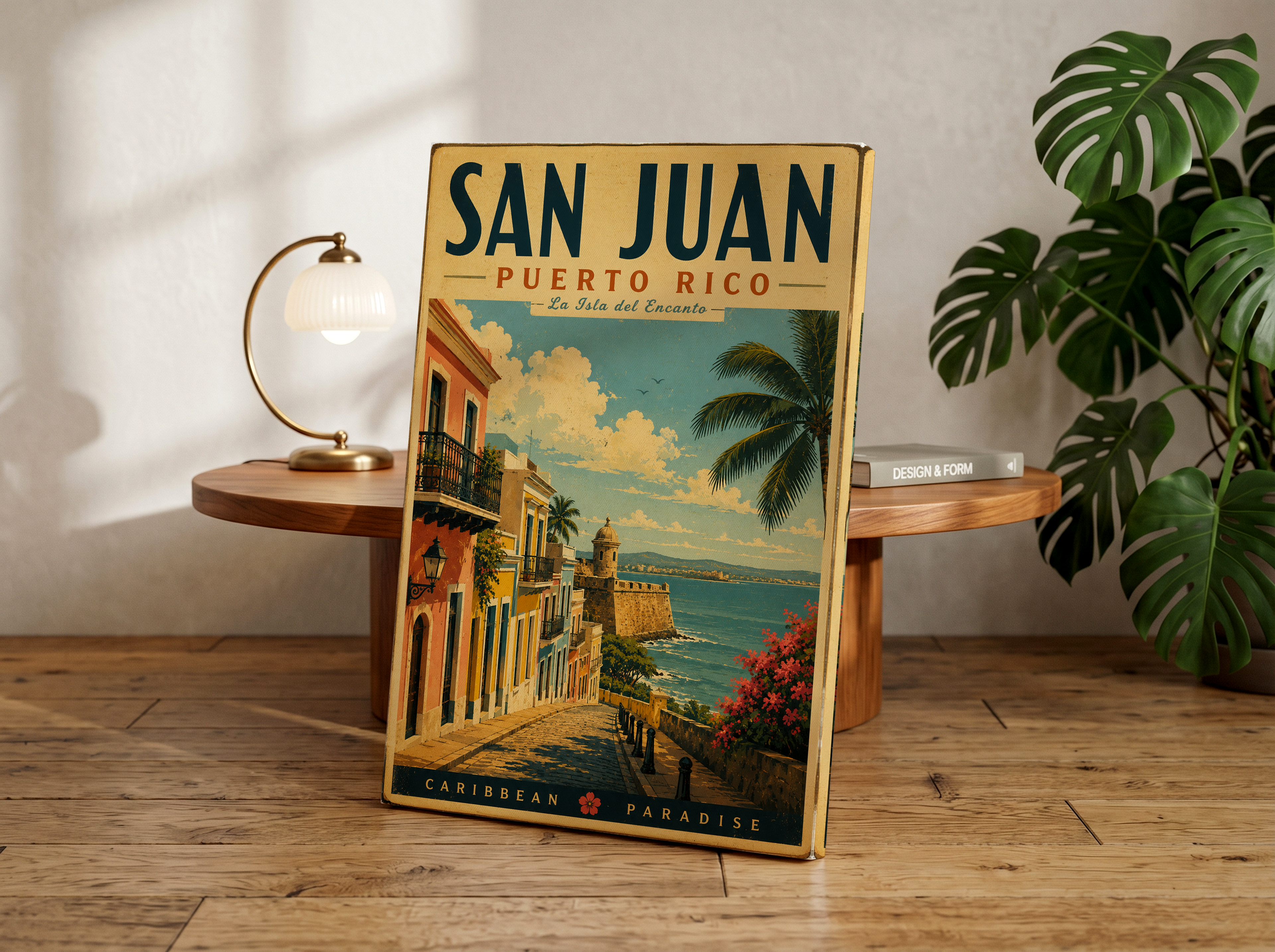 San Juan Puerto Rico Travel Poster | Vintage Caribbean Wall Art Canvas Print