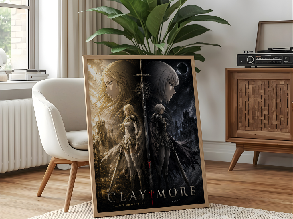 Claymore Anime Poster | Teresa & Clare Dark Fantasy Manga Wall Art Print