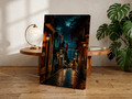 Rainy San Juan Puerto Rico Wall Art | Moody Caribbean Street Poster Print