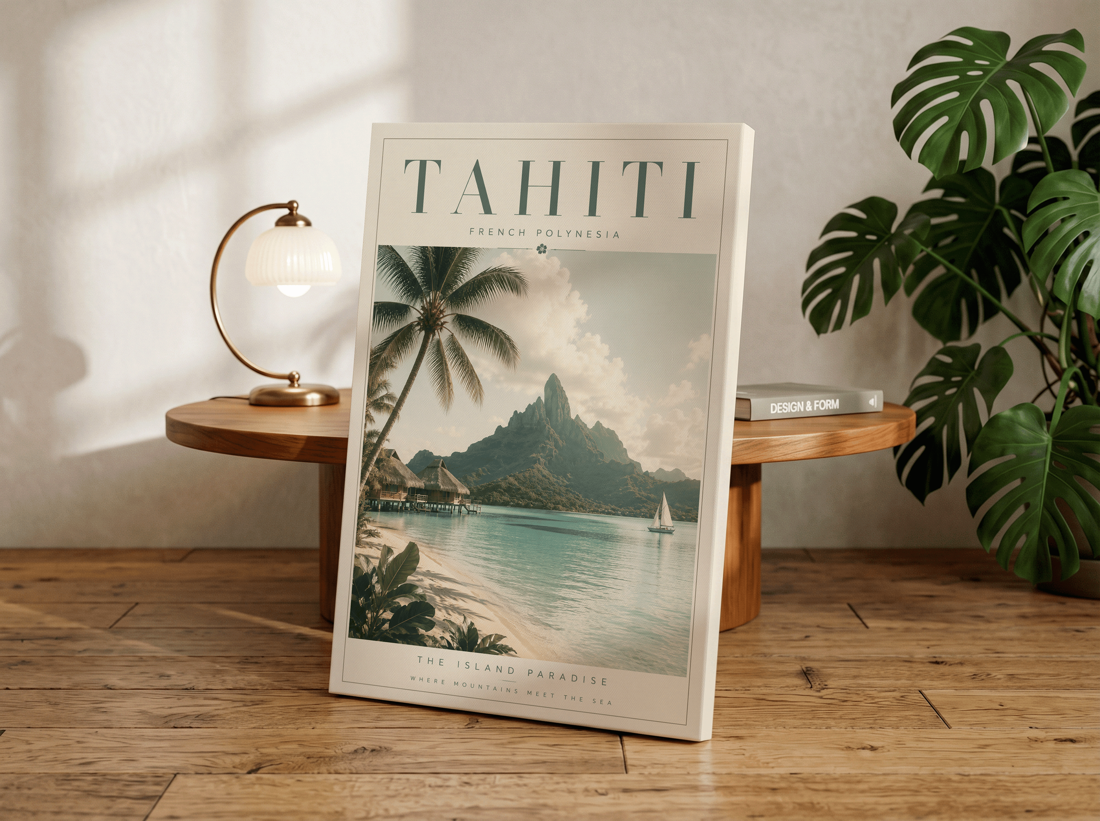 Tahiti Travel Poster, French Polynesia Wall Art, Tropical Beach Decor, Coastal Landscape Print, Island Paradise Artwork, Vintage Travel Poster, Bora Bora Inspired Art
