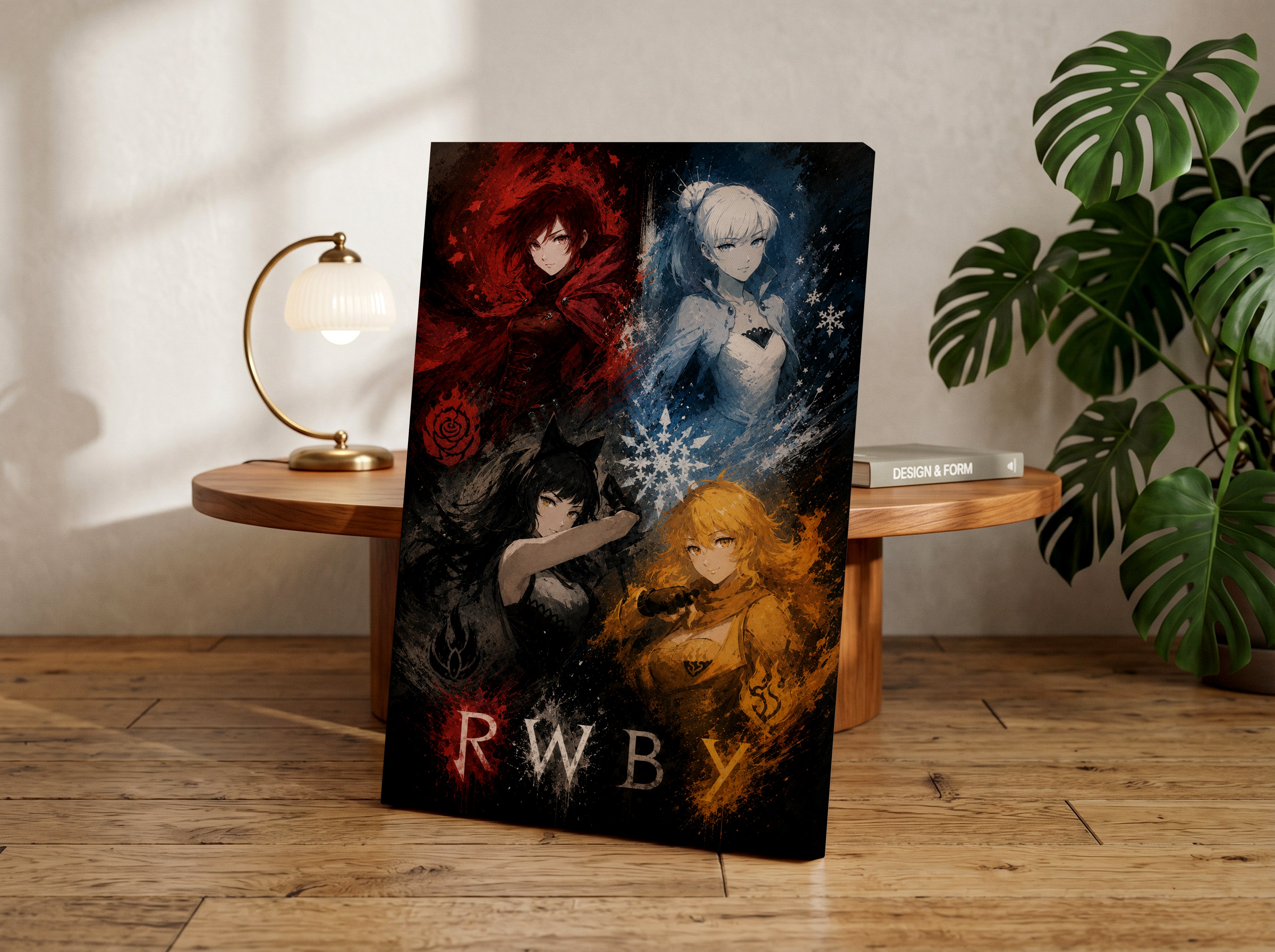 RWBY Poster, Team RWBY Wall Art, Ruby Rose Print, Weiss Schnee Poster, Blake Belladonna Art, Yang Xiao Long Decor, Anime Wall Art