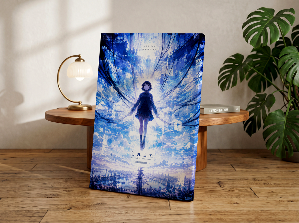 Serial Experiments Lain Anime Poster | Cyberpunk Retro Anime Wall Art Print