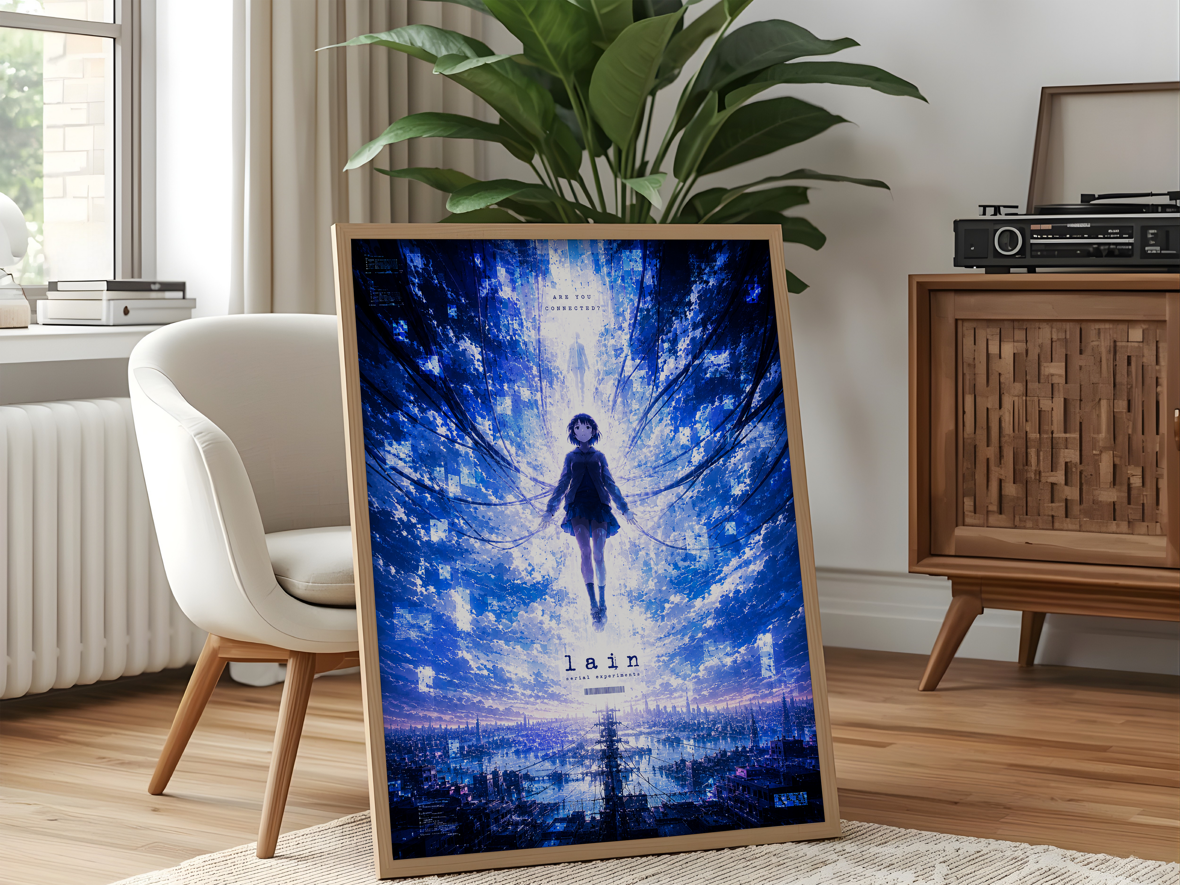 Serial Experiments Lain Anime Poster | Cyberpunk Retro Anime Wall Art Print