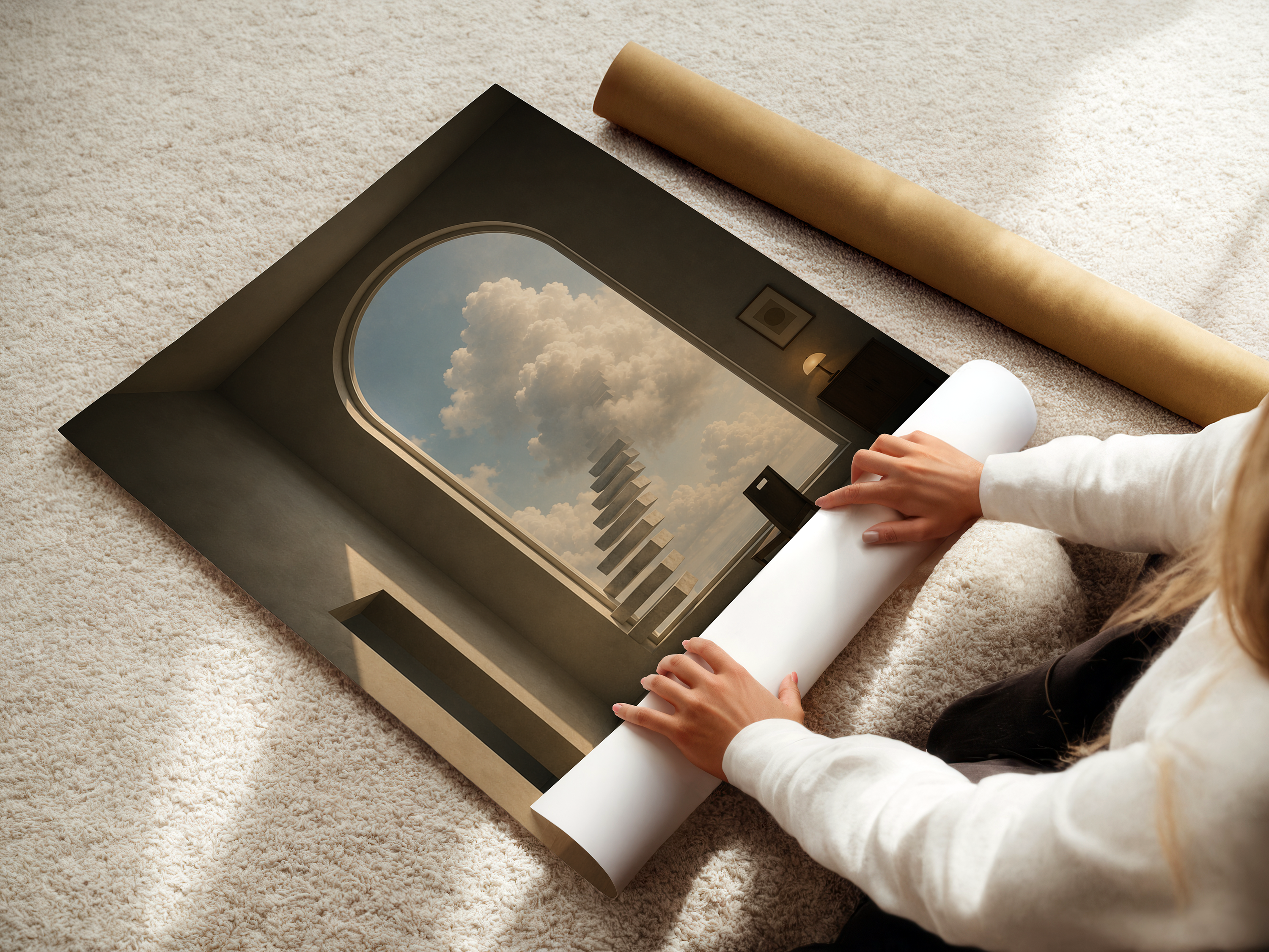 Minimalist Surreal Interior Print | Dreamlike Liminal Space Wall Art