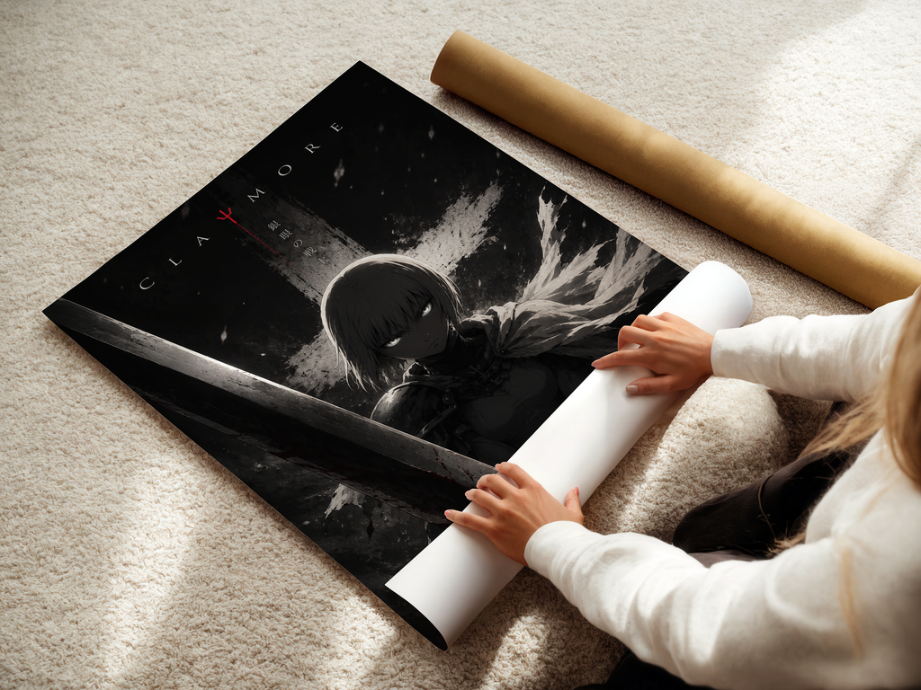 Claymore Anime Poster | Dark Fantasy Manga Wall Art Canvas Print
