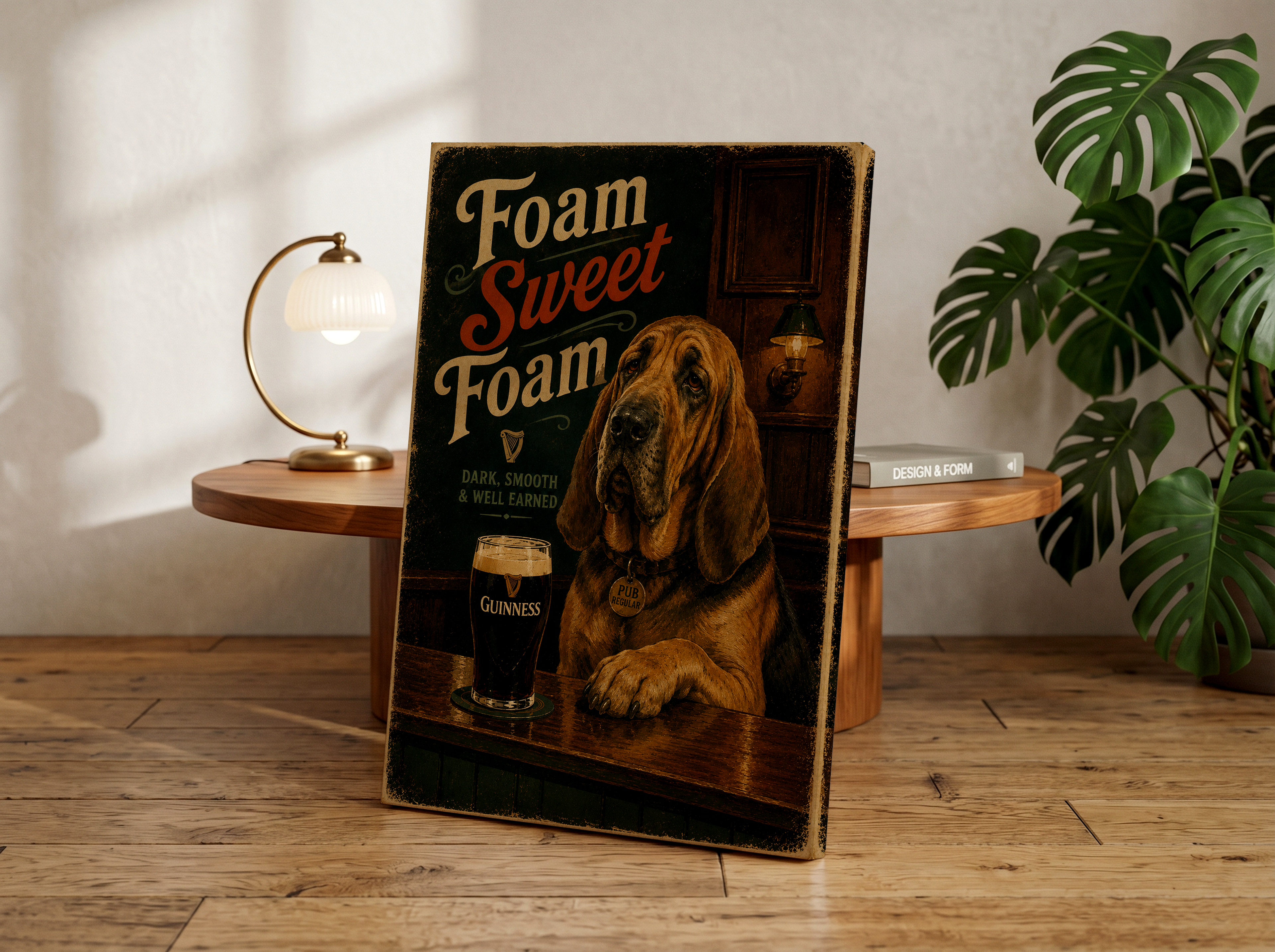 Funny Guinness Dog Poster, Bloodhound Pub Wall Art, Irish Pub Decor, Vintage Beer Dog Print, Guinness Lover Gift, Retro Bar Artwork