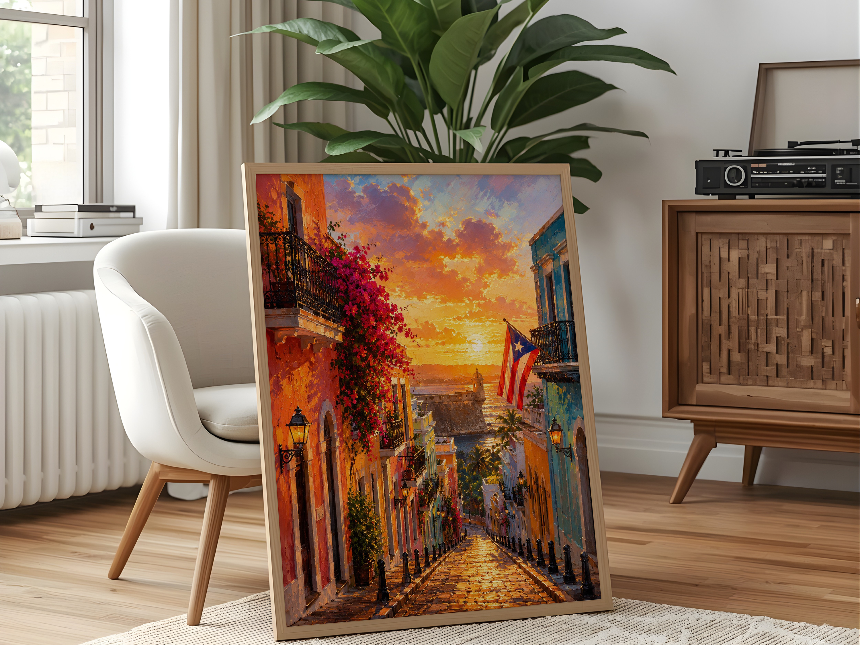 San Juan Puerto Rico Sunset Poster | Vibrant Caribbean Wall Art Canvas Print