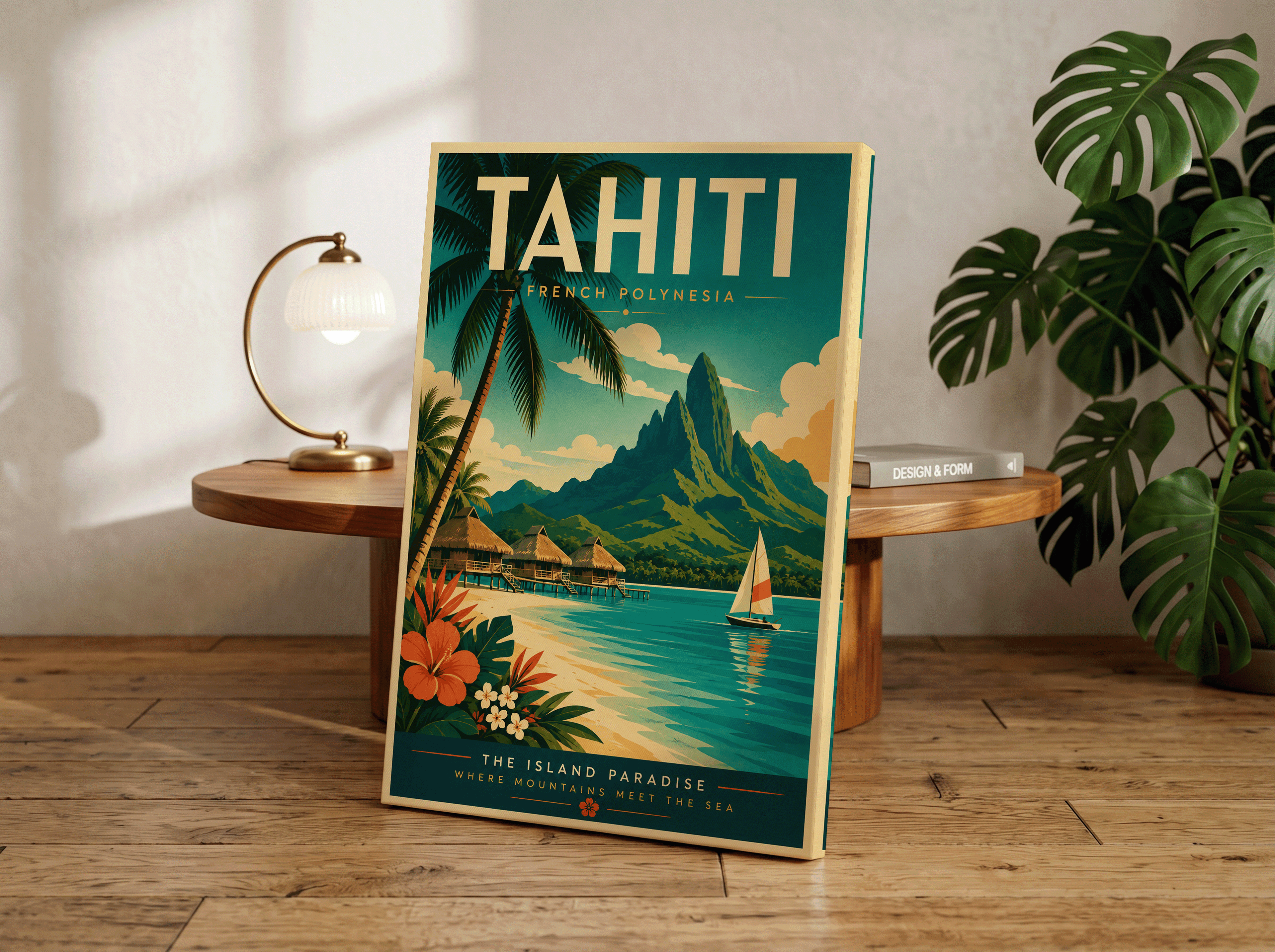 Tahiti Travel Poster, French Polynesia Wall Art, Tropical Beach Print, Bora Bora Inspired Artwork, Island Paradise Decor, Vintage Travel Poster, Coastal Wall Art