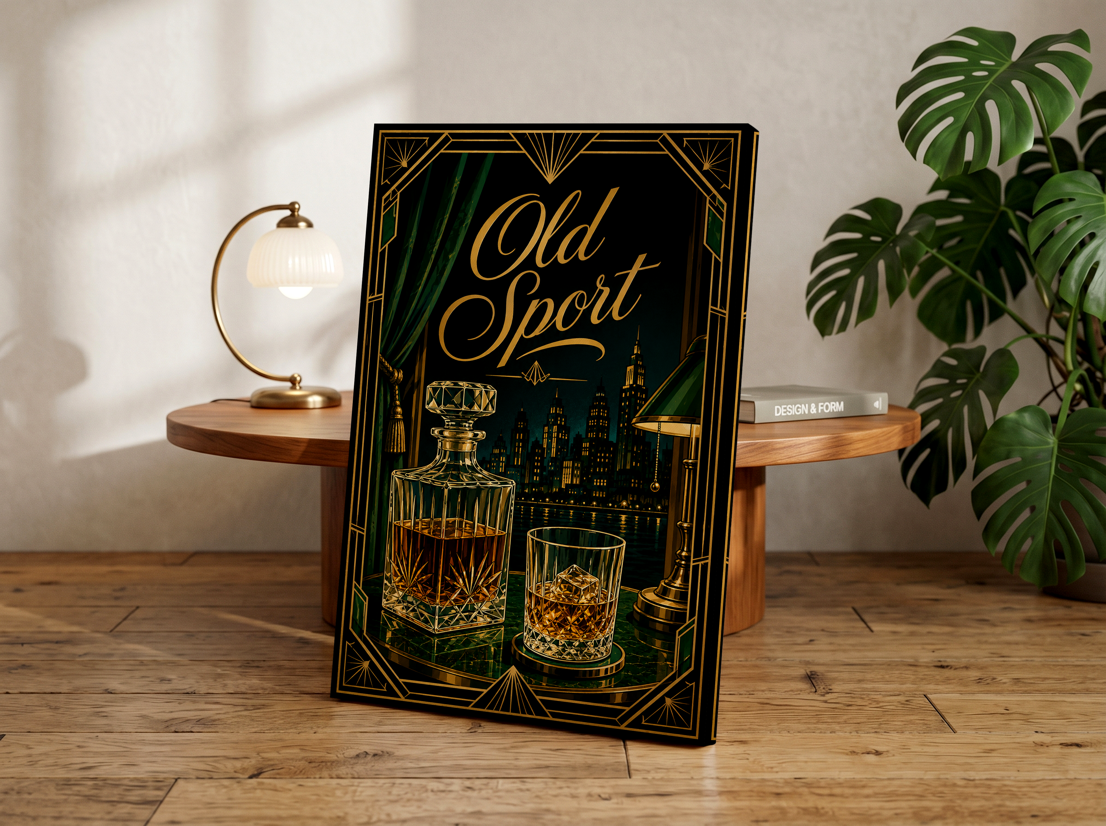 Old Sport Poster, Speakeasy Wall Art, Art Deco Whiskey Decor, Gatsby Inspired Home Bar Print, Roaring Twenties Cocktail Lounge Artwork