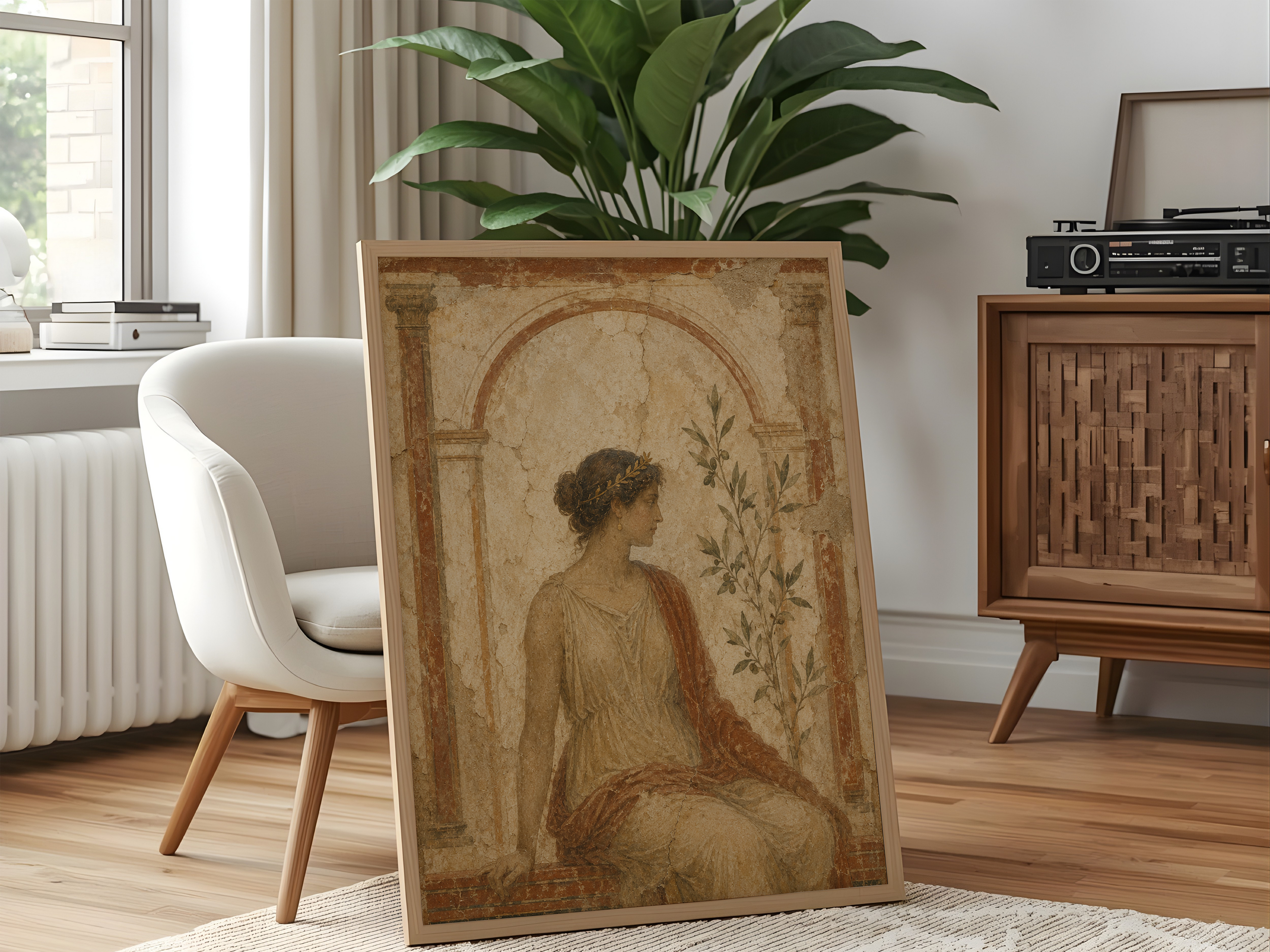 Ancient Roman Fresco Print | Minimal Classical Wall Art Canvas