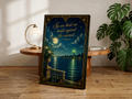 So We Beat On Poster, Great Gatsby Inspired Quote Wall Art, Art Deco Literary Print, Green Light Decor, Classic Book Lover Gift