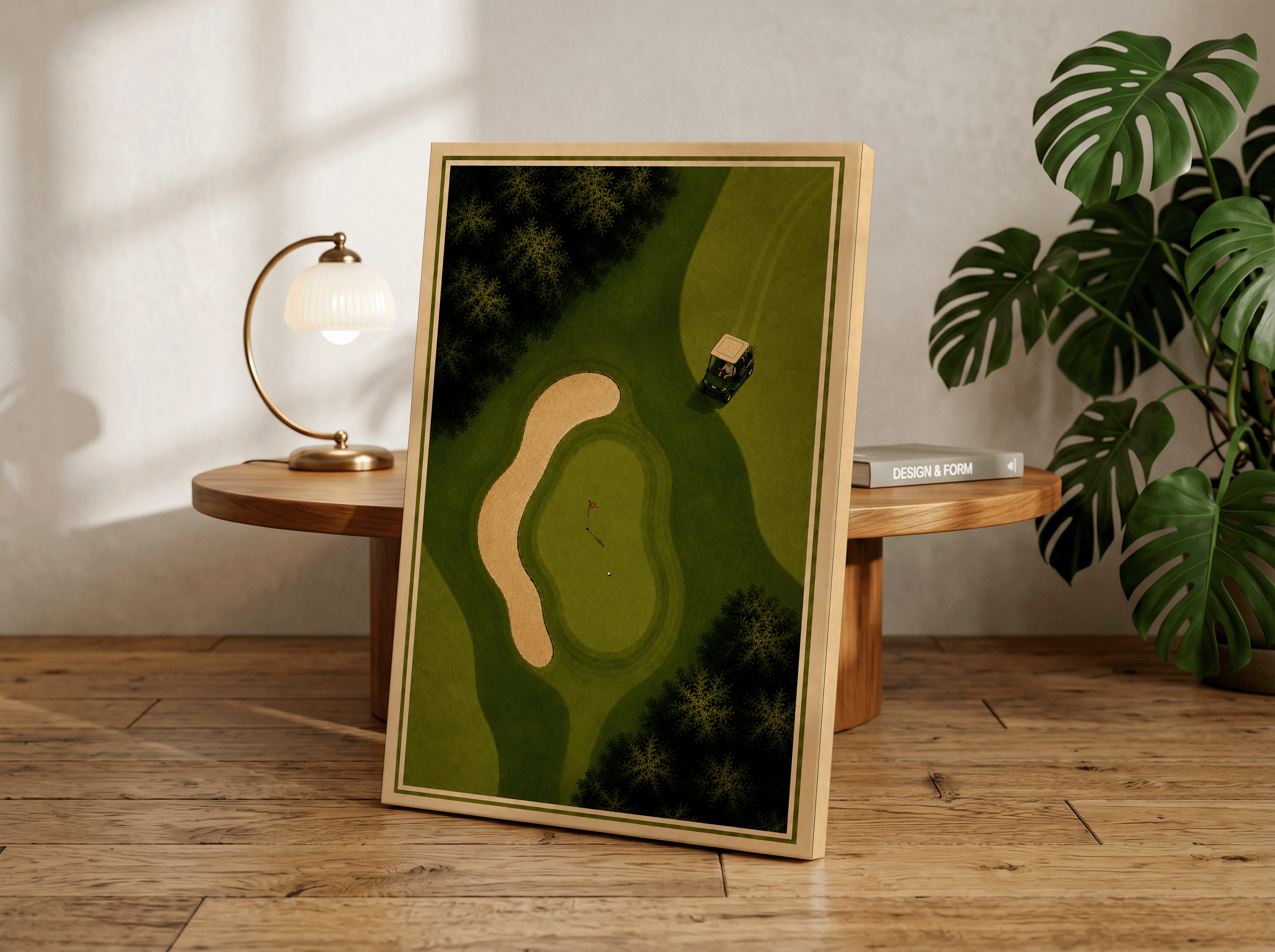 Minimalist Golf Course Wall Art, Vintage Golf Poster, Country Club Decor, Retro Golf Canvas Print, Golf Lover Gift, Mid Century Golf Artwork