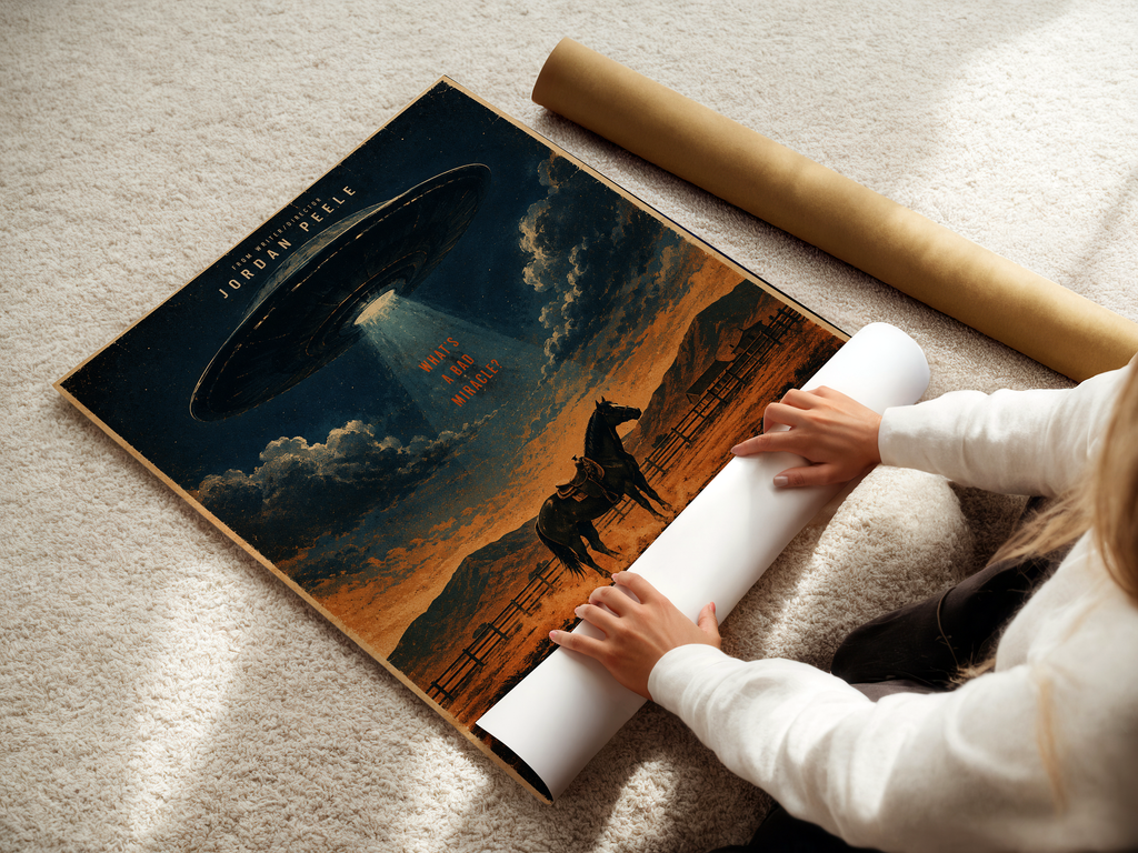 Retro Nope Movie Poster | Vintage UFO Horror Wall Art Print