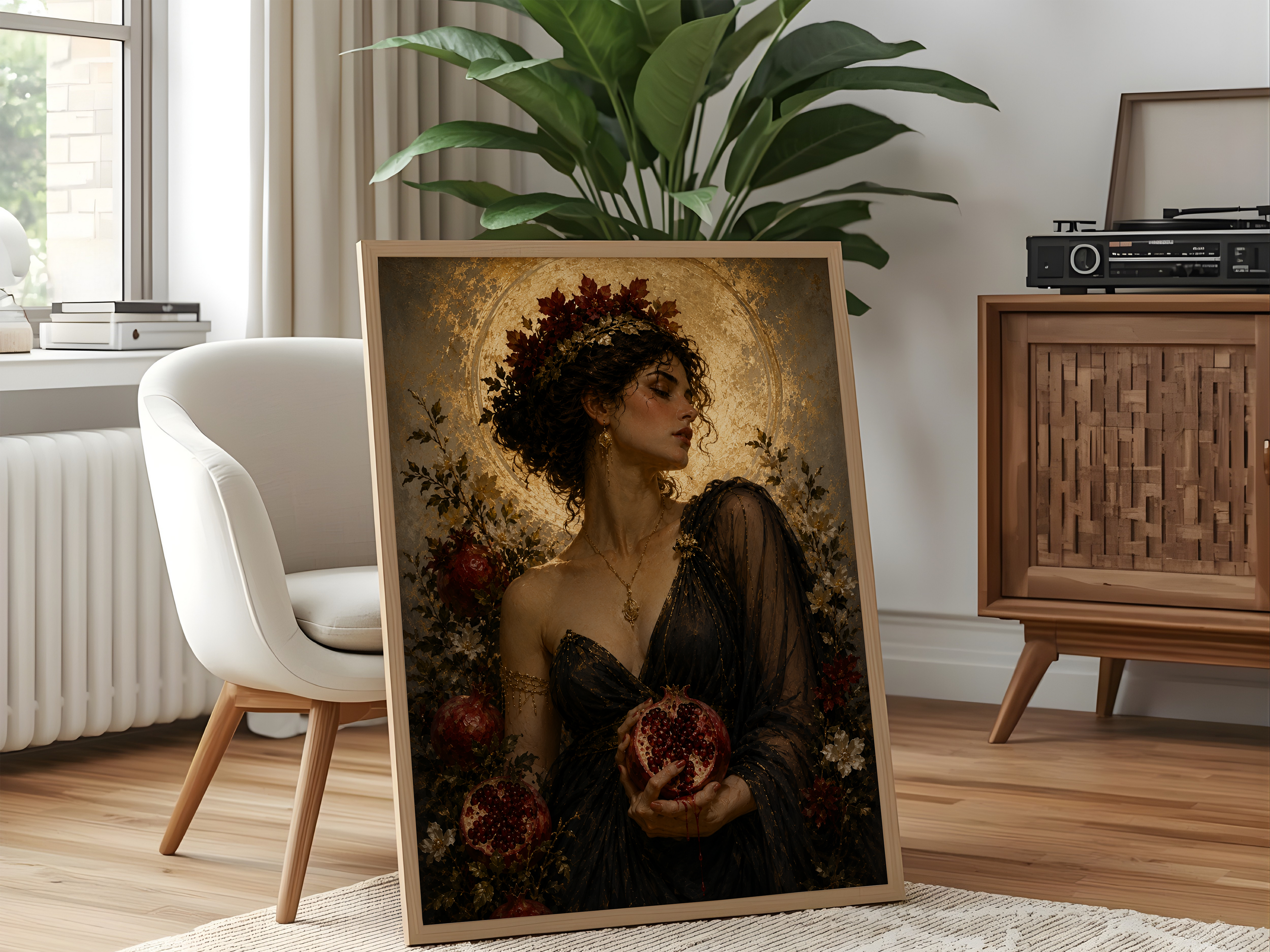 Persephone Goddess Wall Art | Dark Feminine Mythology Canvas Print