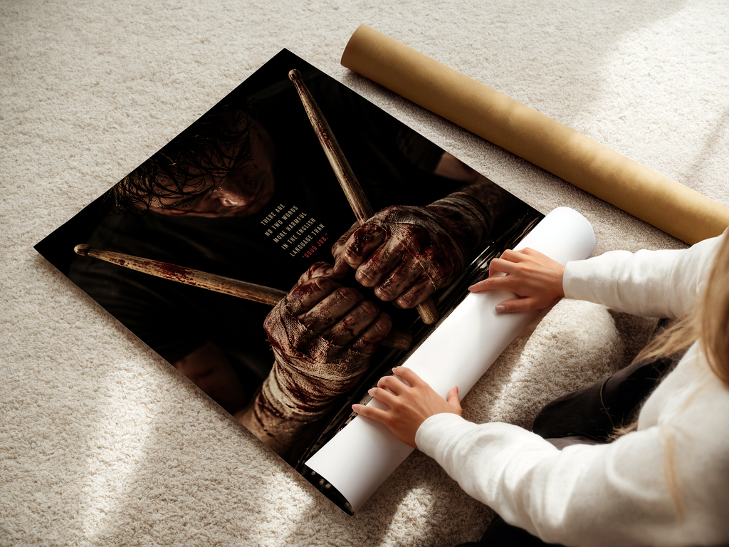Whiplash Inspired Drum Poster | Dark Jazz Movie Wall Art
