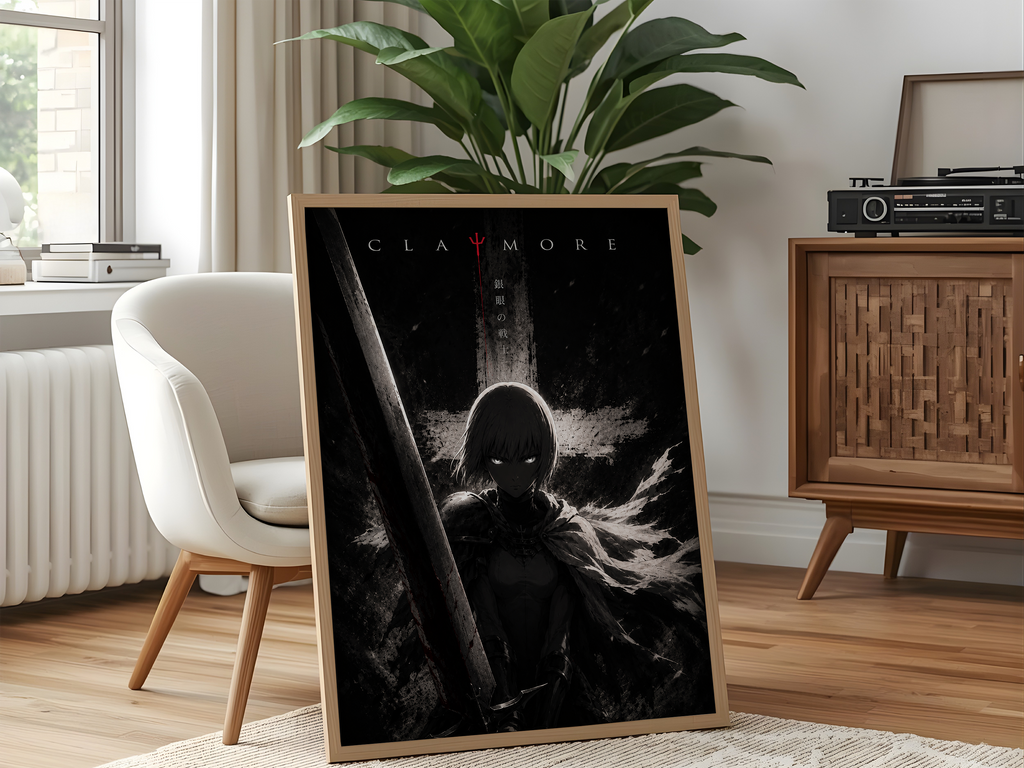 Claymore Anime Poster | Dark Fantasy Manga Wall Art Canvas Print
