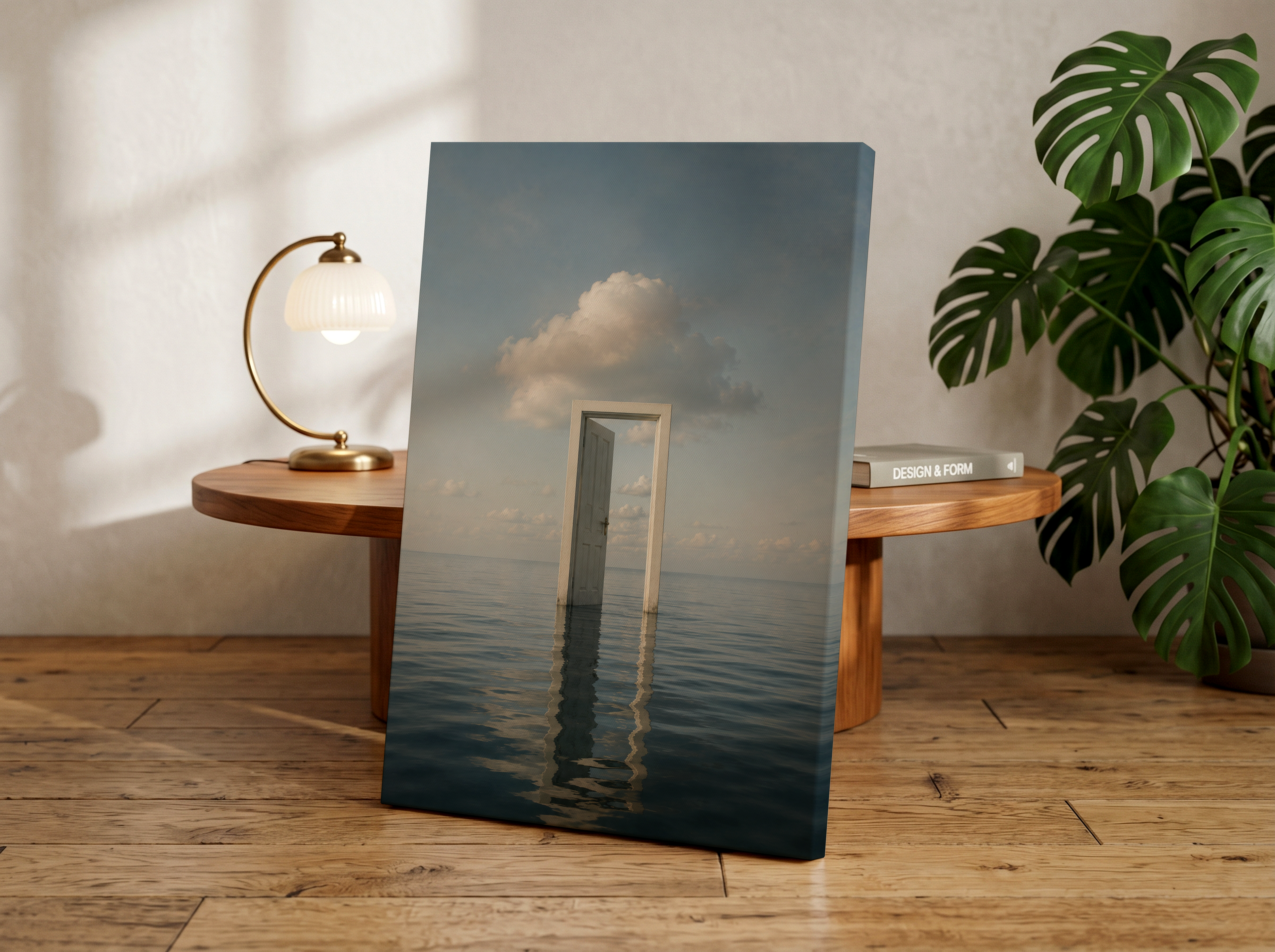 Minimalist Surreal Ocean Door Print | Dreamlike Coastal Wall Art Poster