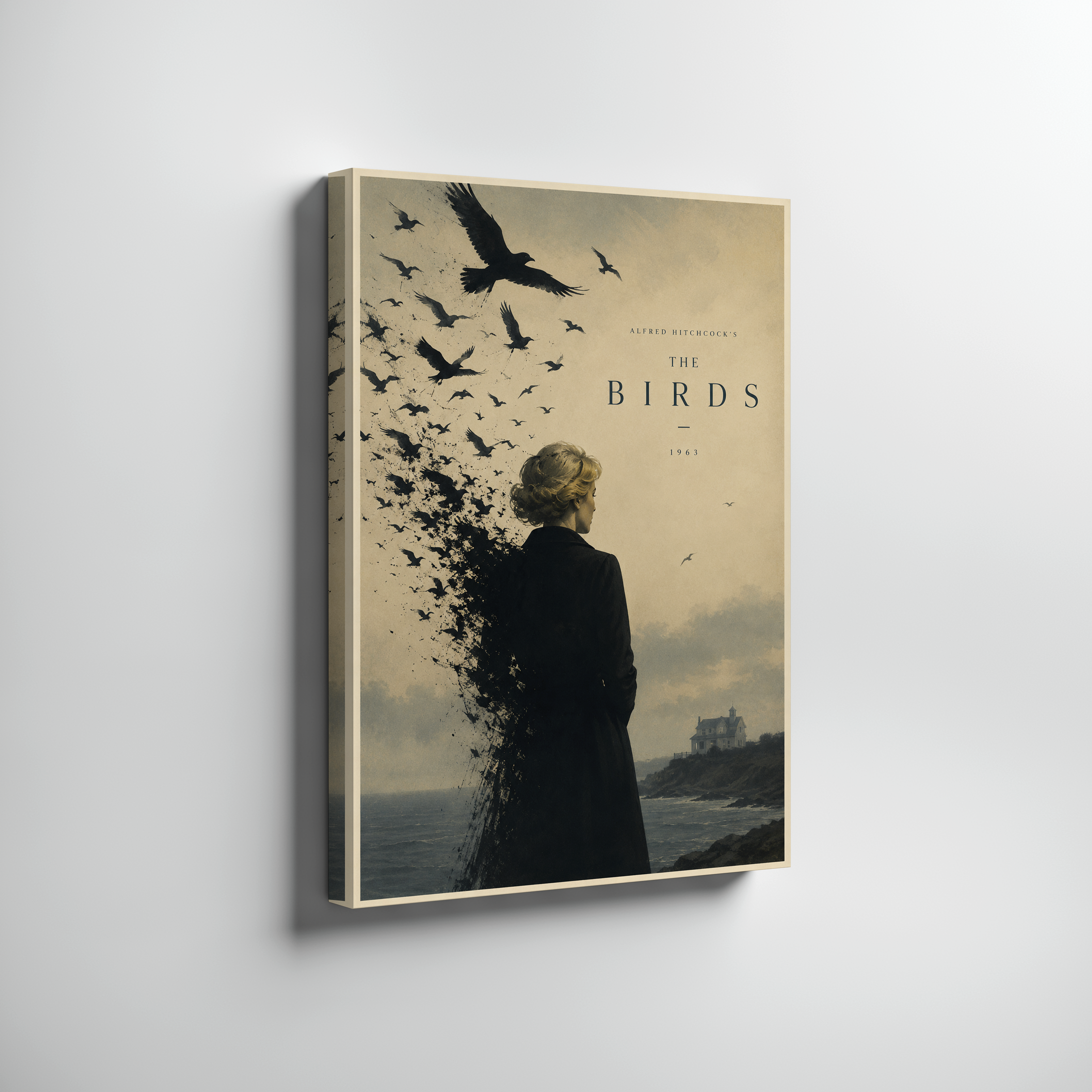 The Birds Inspired Poster | Hitchcock Coastal Horror Wall Art Print