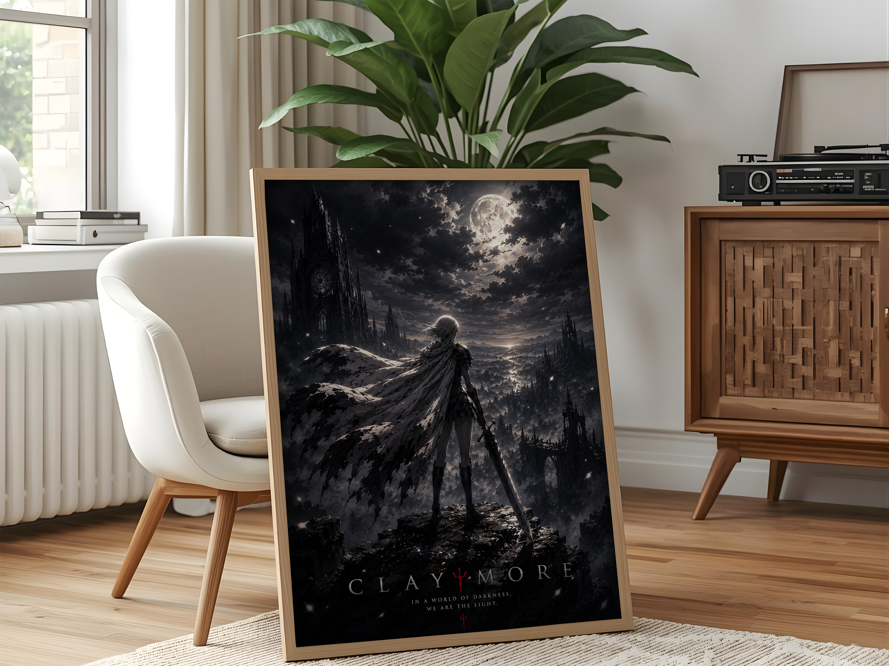 Claymore Dark Fantasy Anime Poster | Gothic Warrior Manga Wall Art Print