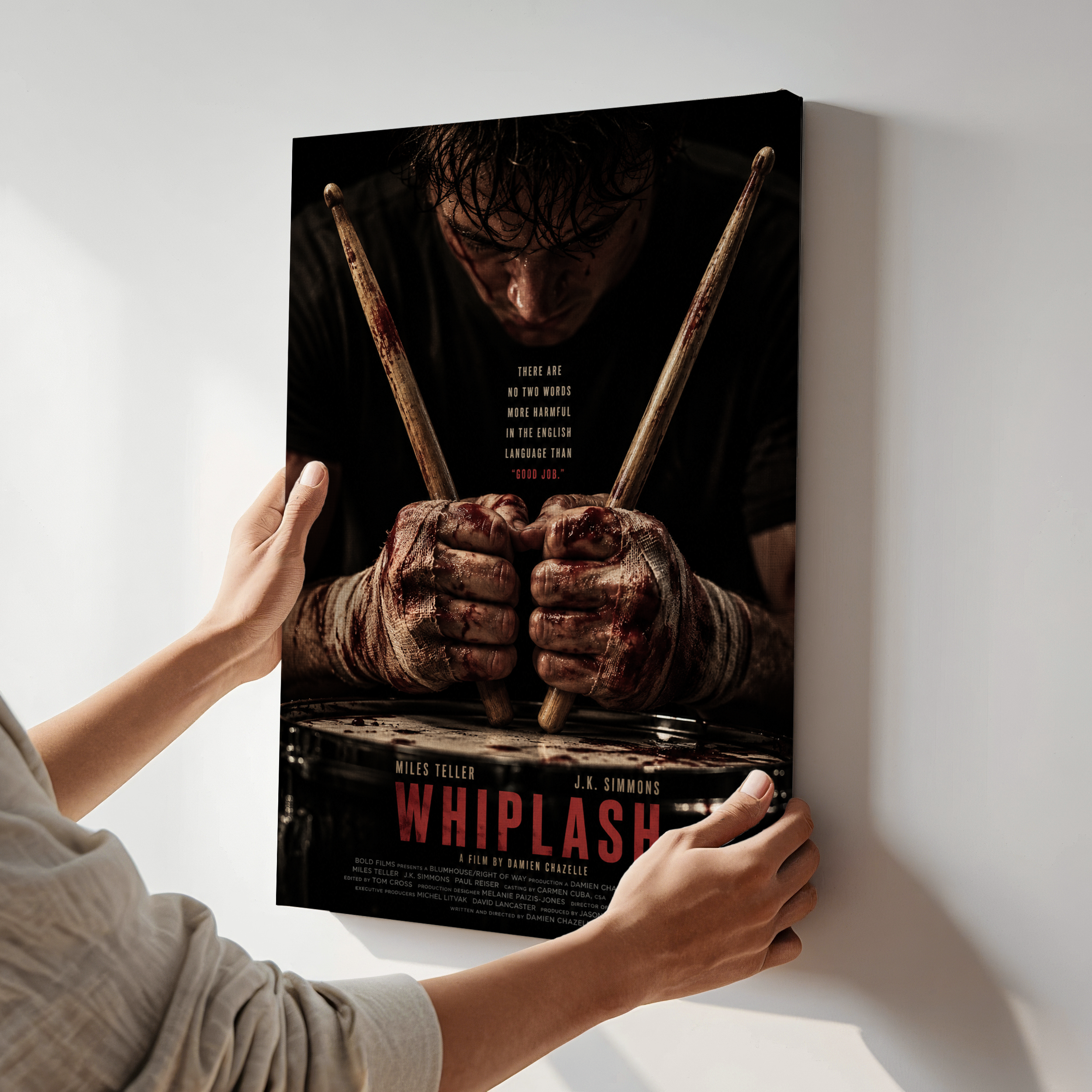 Whiplash Inspired Drum Poster | Dark Jazz Movie Wall Art