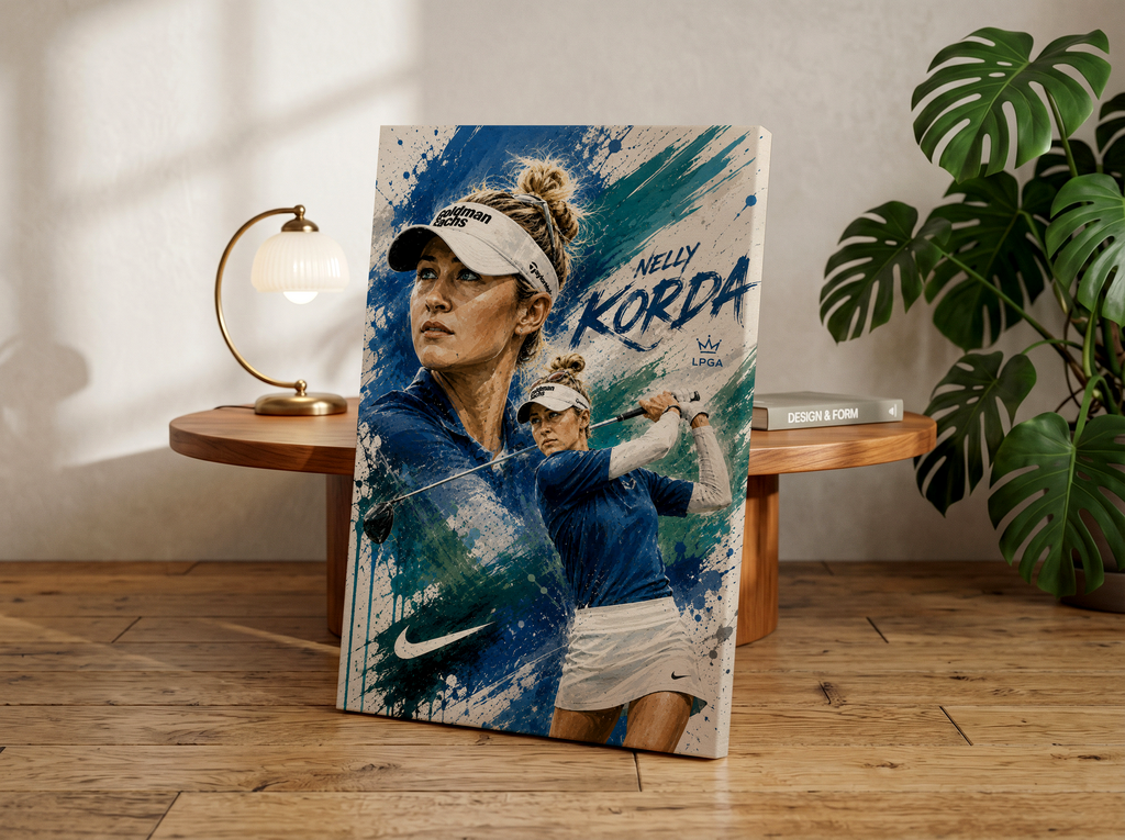 Nelly Korda Golf Poster, LPGA Wall Art, Women’s Golf Print, Modern Sports Artwork, Golf Lover Gift, Female Athlete Canvas Decor